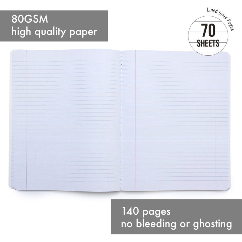 Pukka Pad, Composition Notebooks - 3 Pack of Journals Featuring 140 Pages of College Ruled 80GSM Paper with Sturdy Cover Stock - 9.75 x 7.5in - Rochelle and Jess - Image 4